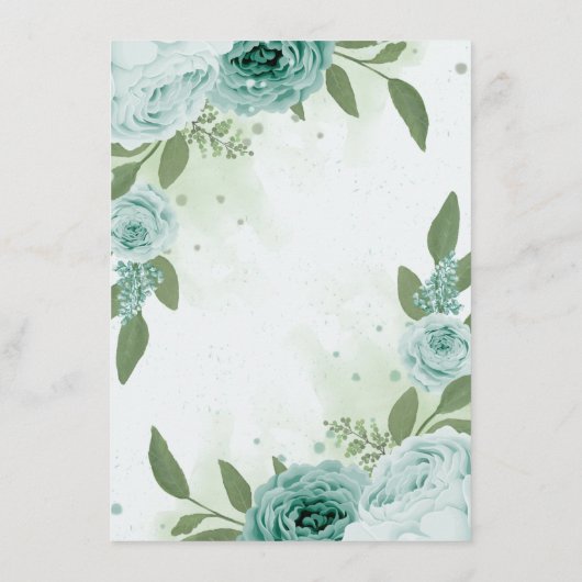 mooie blauwe bloemen groene botanische bloemen informatiekaartje (Achterkant)