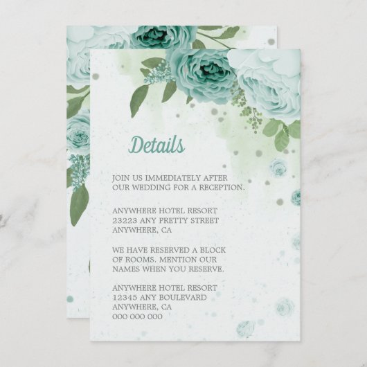 mooie blauwe bloemen groene botanische bloemen informatiekaartje (Voorkant / Achterkant)