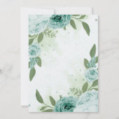 mooie blauwe bloemen groene botanische bloemen save the date (Achterkant)