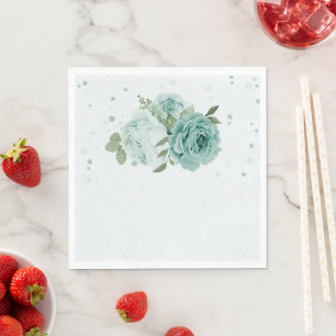 mooie blauwe bloemen groene botanische luiers servet