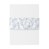 Mooie Blauwe Bloemen Klassieke Botanische Bruiloft Uitnodigingen Wikkel (Achterkant Voorbeeld)