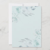 Mooie Blauwe Bloemen met Monogrammen Bruiloft Kaart (Achterkant)