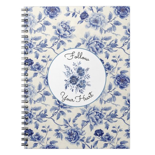 Mooie Blauwe Bloemen   Notitieboek (Voorkant)