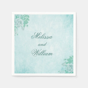 Mooie blauwe bloemen servet