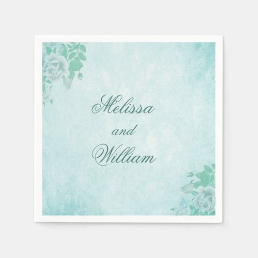 Mooie blauwe bloemen servet (Voorkant)