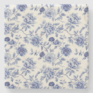 Mooie Blauwe Bloemen Stenen Onderzetter
