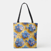 Mooie blauwe bloemen tote bag (Achterkant)