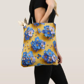 Mooie blauwe bloemen tote bag (Dichtbij)