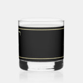 Mooie Blauwe Bloemen Versierde Gouden Monogram T Whisky Glas (Links)