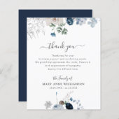 mooie blauwe bloemenbegrafenis dank je wel (Voorkant / Achterkant)