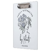 Mooie Blauwe Bloementuinman Gepersonaliseerde Scha Klembord (Links)