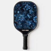 Mooie Blauwe Bloemige Oefen Pickleball Paddle (Achterkant)