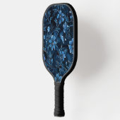 Mooie Blauwe Bloemige Oefen Pickleball Paddle (Links)