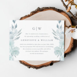 Mooie Blauwe Bloemige Uitstel Trouwdatum