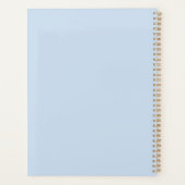 Mooie Blauwe Bloemige Veer Pen Planner (Achterkant)