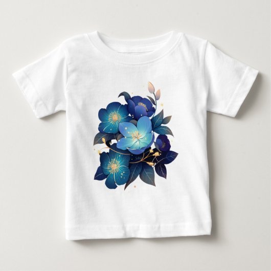 Mooie Blauwe Bloemstuk Waterverf (Voorkant)
