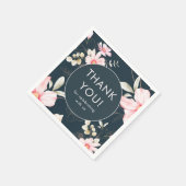 Mooie Blauwe Blozen Bloemen Dank u Bruiloft Servet (Hoek)