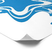 Mooie Blauwe BLUE STAR Grafisch Ontwerp Poster (Hoek)