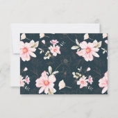 Mooie Blauwe Blush Bloemen Bruiloft Gast Detail (Achterkant)
