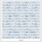 Mooie Blauwe Boho Bloemranden Sticker (Vel)