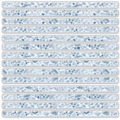 Mooie Blauwe Boho Bloemranden Sticker (Voorkant)