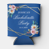 Mooie Blauwe Boho Veer Verlovingsfeest Blikjeskoeler (Voorkant)