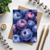 Mooie Blauwe Bosbessen | Fruit Schilderen Kaart