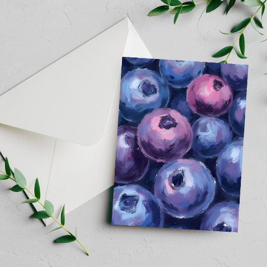 Mooie Blauwe Bosbessen | Fruit Schilderen Kaart