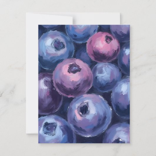 Mooie Blauwe Bosbessen | Fruit Schilderij Bedankkaart (Voorkant)