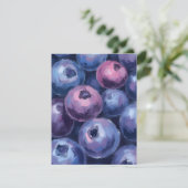 Mooie Blauwe Bosbessen | Fruit Schilderij Bedankkaart (Staand voorkant)