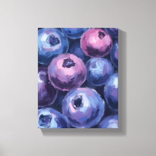 Mooie Blauwe Bosbessen | Fruit Schilderij Canvas Afdruk (Voorkant)