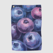 Mooie Blauwe Bosbessen | Fruit Schilderij Golfhanddoek (Voorkant)