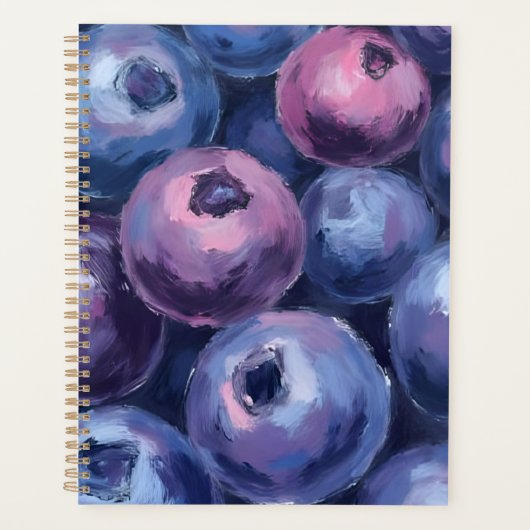 Mooie Blauwe Bosbessen | Fruit Schilderij Planner (Voorkant)