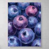 Mooie Blauwe Bosbessen | Fruit Schilderij Poster (Voorkant)