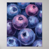 Mooie Blauwe Bosbessen | Fruit Schilderij Poster (Voorkant)