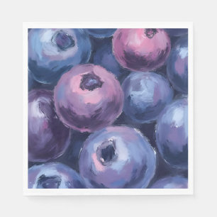 Mooie Blauwe Bosbessen Fruit Schilderij Servet