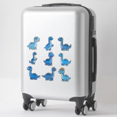 Mooie Blauwe Brontosaurus Dinosaur Vinyl Sticker (Koffer)