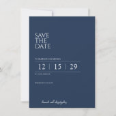 Mooie Blauwe Bruiloft Save The Date (Voorkant)