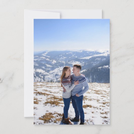 Mooie blauwe bruiloft save the date (Achterkant)