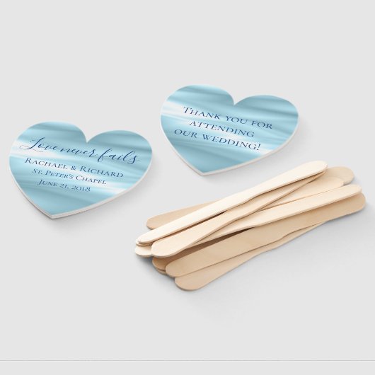 Mooie blauwe bruiloft souvenir handwaaier (Niet-gemonteerd)