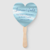 Mooie blauwe bruiloft souvenir handwaaier (Voorkant)