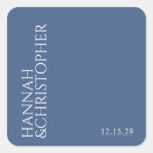 Mooie blauwe bruiloft vierkante sticker (Voorkant)