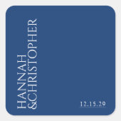 Mooie Blauwe Bruiloft Vierkante Sticker (Voorkant)