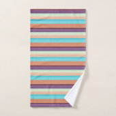 Mooie blauwe bruine strepen  bad handdoek (Handdoek)