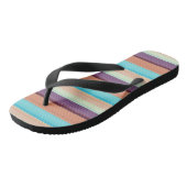 Mooie blauwe bruine strepen teenslippers (Schuin)