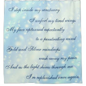 Mooie Blauwe Bubbels Reiniging Mantra ontwerp Douchegordijn (Voorkant)