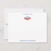 Mooie Blauwe Buitenaardse Ruimteschip 1e Verjaarda Bedankkaart (Voorkant)