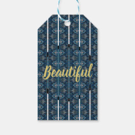 Mooie Blauwe Cadeaublaadjes van Dichter Adiela Ako Cadeaulabel