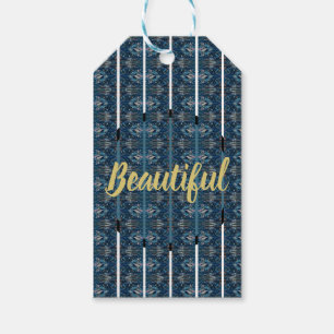 Mooie Blauwe Cadeaublaadjes van Dichter Adiela Ako Cadeaulabel