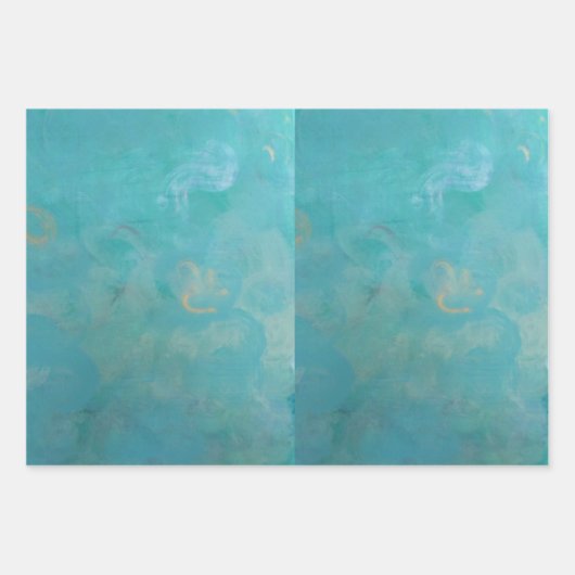 Mooie blauwe cadeauomslag inpakpapier vel (Voorkant 2)